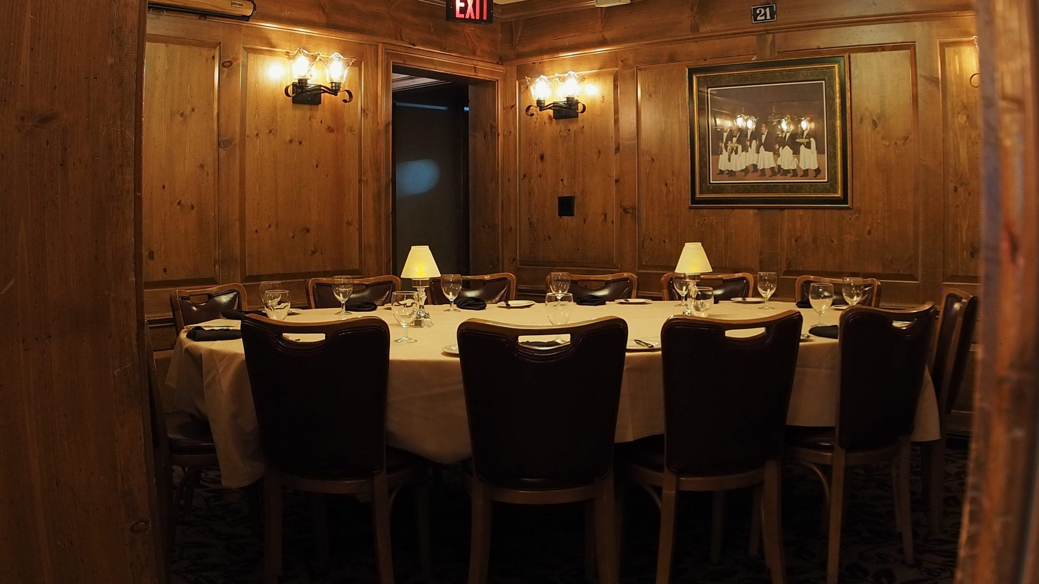 Table 21, perfect for business meetings or private gatherings at Eddie Martini's